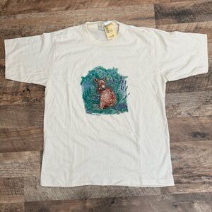 Vintage Northern Reflections Deer Cream Graphic T-Shirt Small NWT